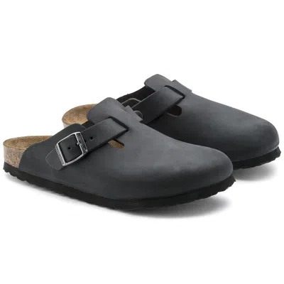 Birkenstock Boston 0059461 Clogs Women's 6 Black Leather Slip On Shoes Zpo3267
