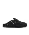 Birkenstock 1774 Shearling Boston Clogs In Black