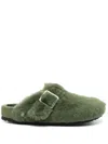Birkenstock Boston 1774 Shearling Slippers In Green