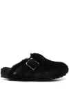 Birkenstock Boston 1774 Shearling Slippers In Black