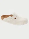Birkenstock Off-white Narrow Boston Soft Footbed Slip-on Loafers In Antique White