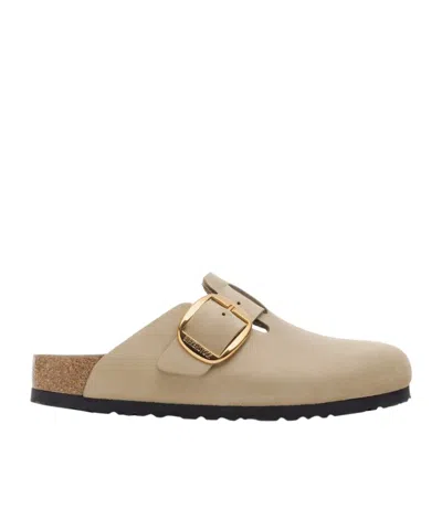 BIRKENSTOCK BOSTON BIG BUCKLE SUEDE MULES