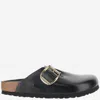 Birkenstock Boston Buckle Flat Mules In Black