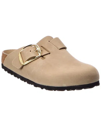 Birkenstock Boston Big Buckle Narrow Oiled Leather Clog In Brown