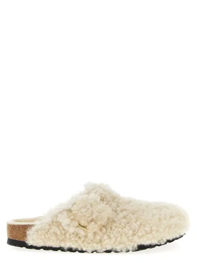 Birkenstock Mule Boston Big Buckle Shirring In White