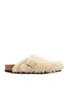 Birkenstock Boston Big Buckle Shearling Teddy Clogs In Neutral