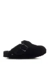Birkenstock Shearling Boston Clogs In Black