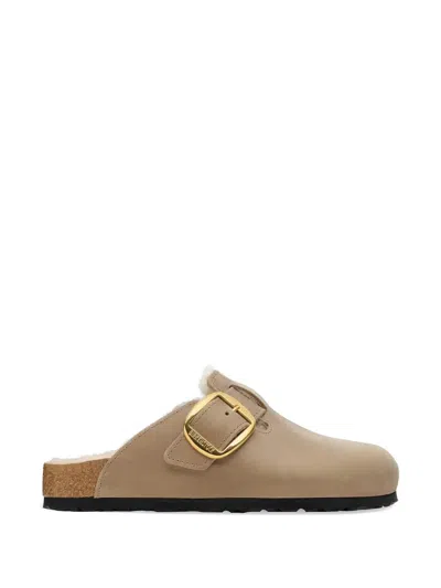 Birkenstock Boston Big-buckle Mules In Brown