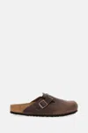 Birkenstock Chocolate Leather Boston Slippers