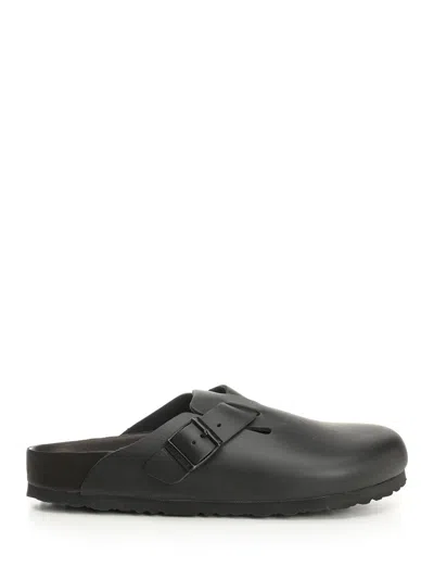 Birkenstock Boston Bs Leather Mule In Black