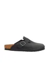 Birkenstock Boston 0059461 Clogs Women's 6 Black Leather Slip On Shoes Zpo3267 In Black