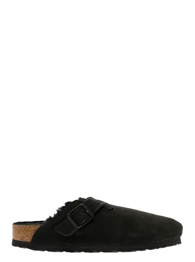 BIRKENSTOCK 'BOSTON' BLACK SHEARLING SABOT MAN BIRKENSTOCK