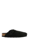 Birkenstock Shearling Buckle Detail Narrow Fit Sandals