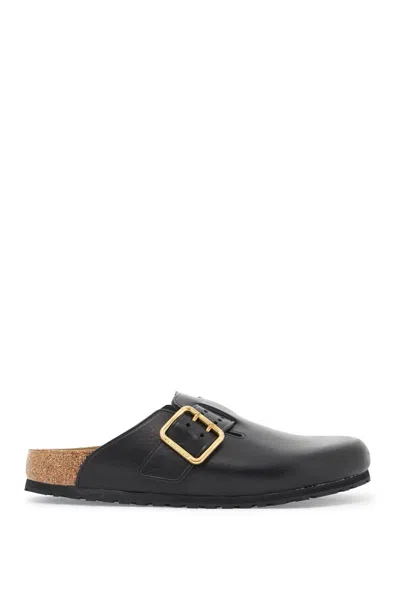 Birkenstock Slip-on Leather Shoes In Black