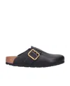 Birkenstock Boston Bold Leather Clog With Sab In Black