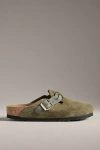 Birkenstock Boston Braided Clogs In Green