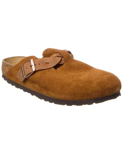 BIRKENSTOCK BOSTON BRAIDED NARROW SUEDE CLOG
