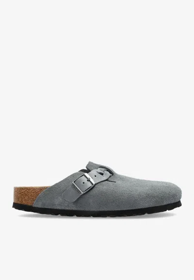 Birkenstock Boston Braided Suede Slides