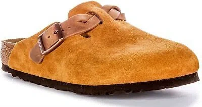 Pre-owned Birkenstock Boston Braided Womens Sandals In Mink Size 5 - 11