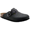 Birkenstock Comfortable Round Toe Flat Sole Slippers In Black