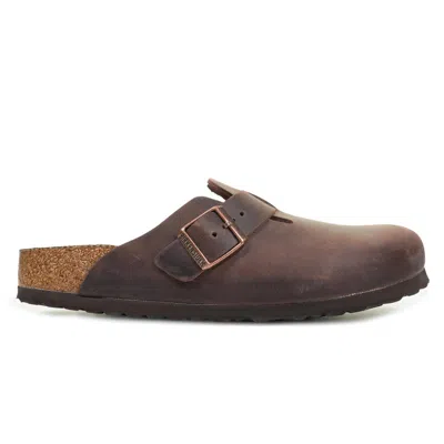 Birkenstock Boston Bs Clogs Narrow Fit Oiled Leather Habana In Brown