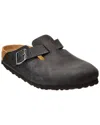 Birkenstock Boston 0059461 Clogs Women's 6 Black Leather Slip On Shoes Zpo3267 In Black