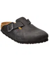 Birkenstock Boston 0059461 Clogs Women's 6 Black Leather Slip On Shoes Zpo3267 In Black
