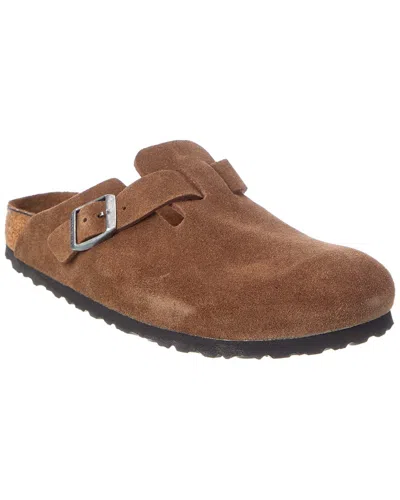 Birkenstock Boston Bs Narrow Suede Clog In Brown