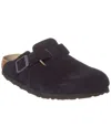 Birkenstock Chunky Suede Leather Slippers With Buckle Detail