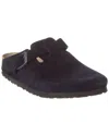 Birkenstock Boston Sfb Cork-footbed Suede Clogs In Black