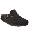 Birkenstock Boston Bs Mens Nubuck Slip On Clogs In Black