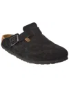 Birkenstock Boston Bs Mens Nubuck Slip On Clogs In Black