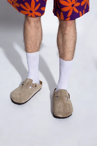 Birkenstock ‘boston Bs' Slides In Beige