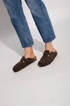 Birkenstock 'boston' Brown Slip-on Mules With Buckle In Brown