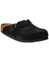 Birkenstock Boston Bs Mens Nubuck Slip On Clogs In Black