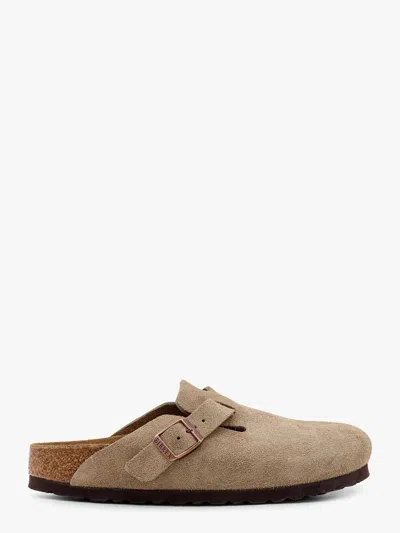 Birkenstock Boston Bs Suede Mule In Gray