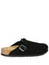 Birkenstock Boston Bs Mens Nubuck Slip On Clogs In Black
