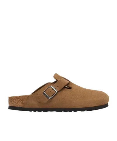 Birkenstock Boston Buckle Mules In Brown