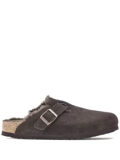 Birkenstock Boston Buckle-strap Mules In Brown