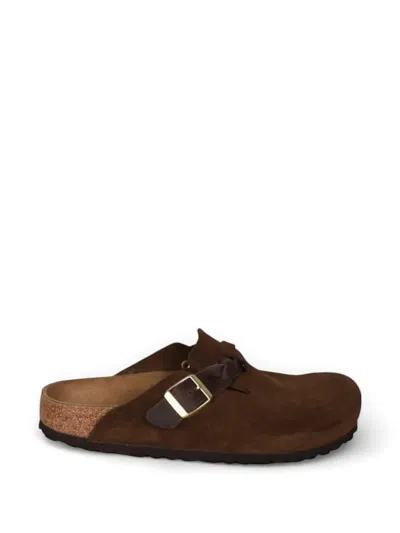 Birkenstock Boston Buckle-strap Mules In Brown