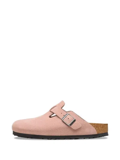 Birkenstock Boston Buckled Leather Sneakers In Pink
