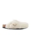 Birkenstock Boston Teddy Shearling Sliders In Nude