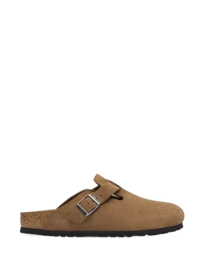 Birkenstock Boston Buckle-fastening Flat Mules In Brown