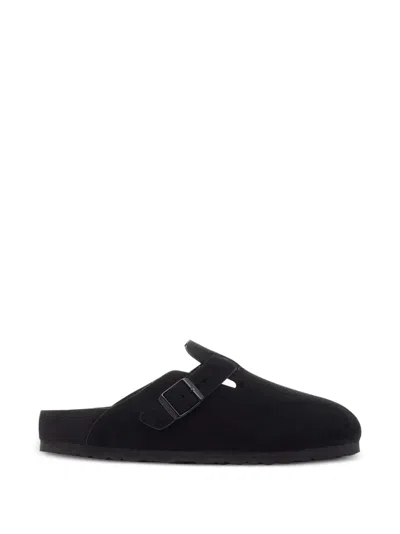 Birkenstock Boston Buckle-fastening Mules In Black