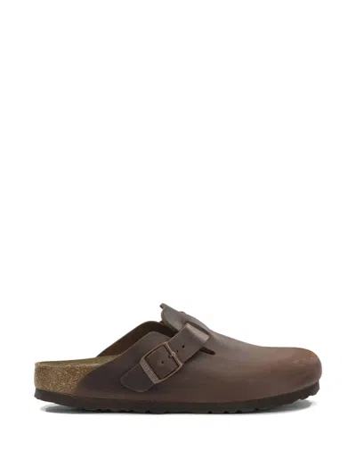 Birkenstock Boston Buckle-fastening Mules In Brown