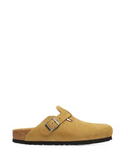 Birkenstock Boston Buckle-fastening Suede Mules In Multi