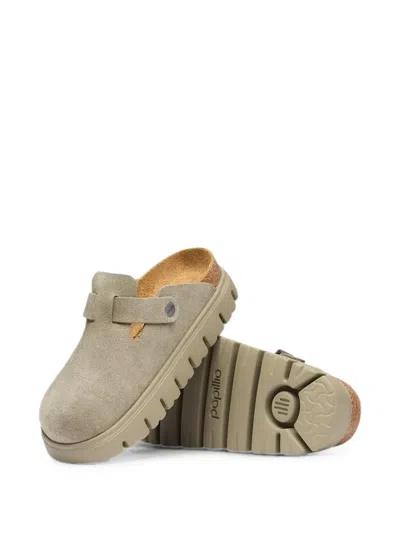 Birkenstock Boston Chunky Buckle Suede Mules In Multi