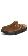 Birkenstock Boston Chunky Platform Clog In Dark Tea