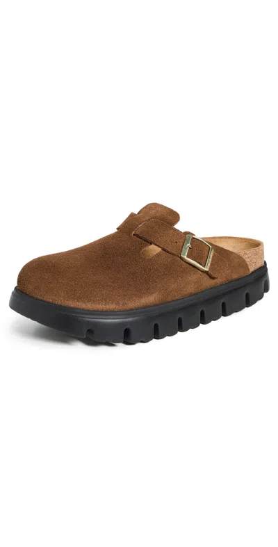 Birkenstock Boston Chunky Platform Clog In Dark Tea