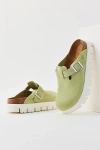 Birkenstock Papillio Boston Chunky Suede Clog In Faded Lime, Women's At Urban Outfitters